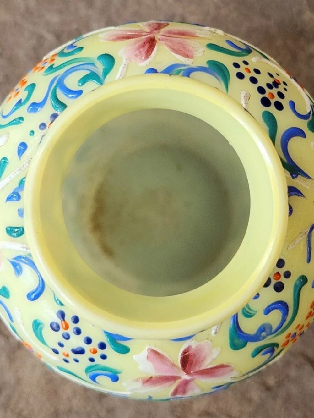 Antique 1800's Thomas Webb 6" Vase Moroccan Tapestry Hand Painted Opaline Glass - Picture 7 of 16